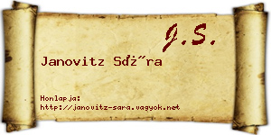 Janovitz Sára névjegykártya